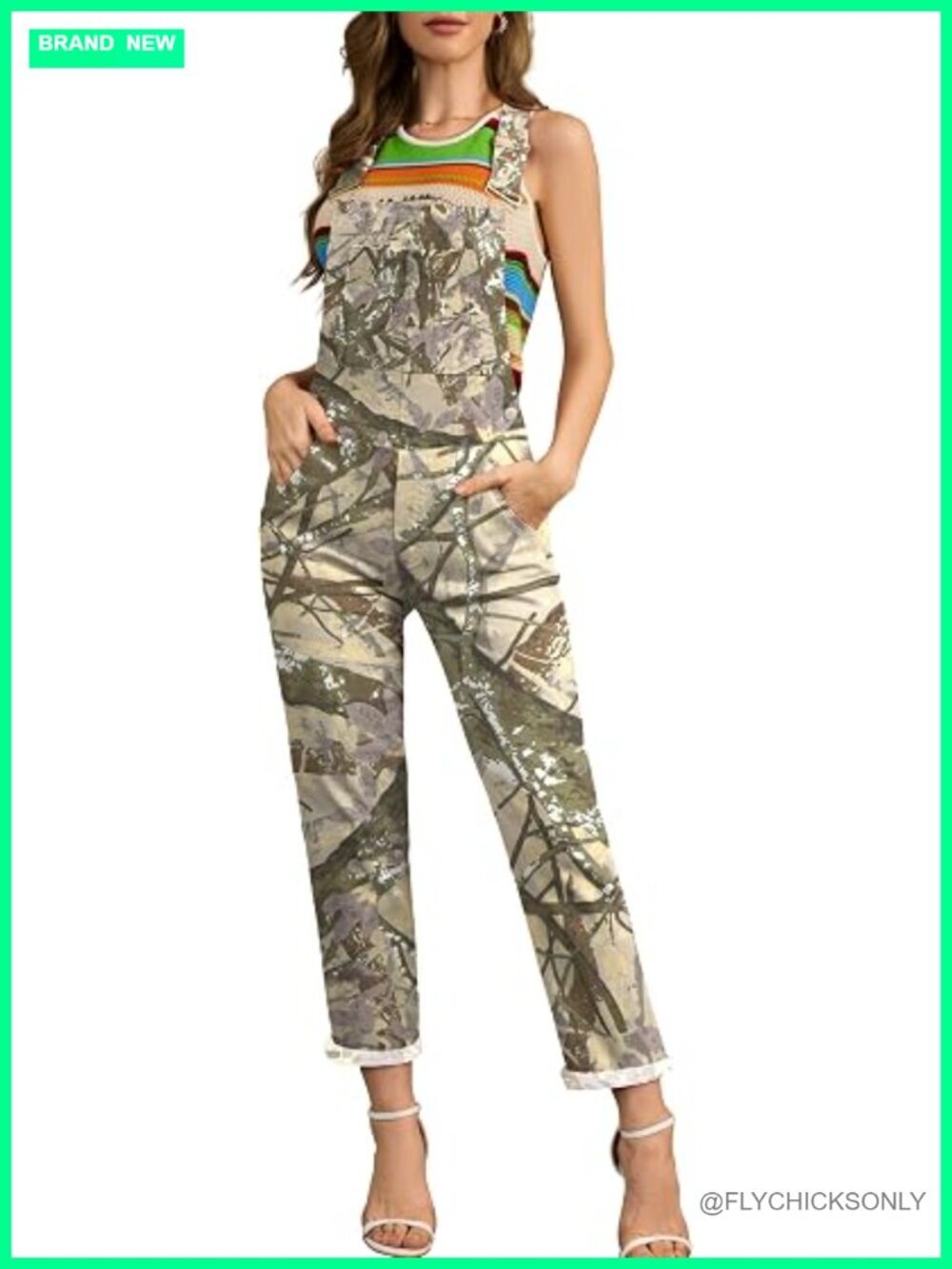 Women's Camo Jumpsuit Bib Overalls Work Utility Coveralls with Pockets